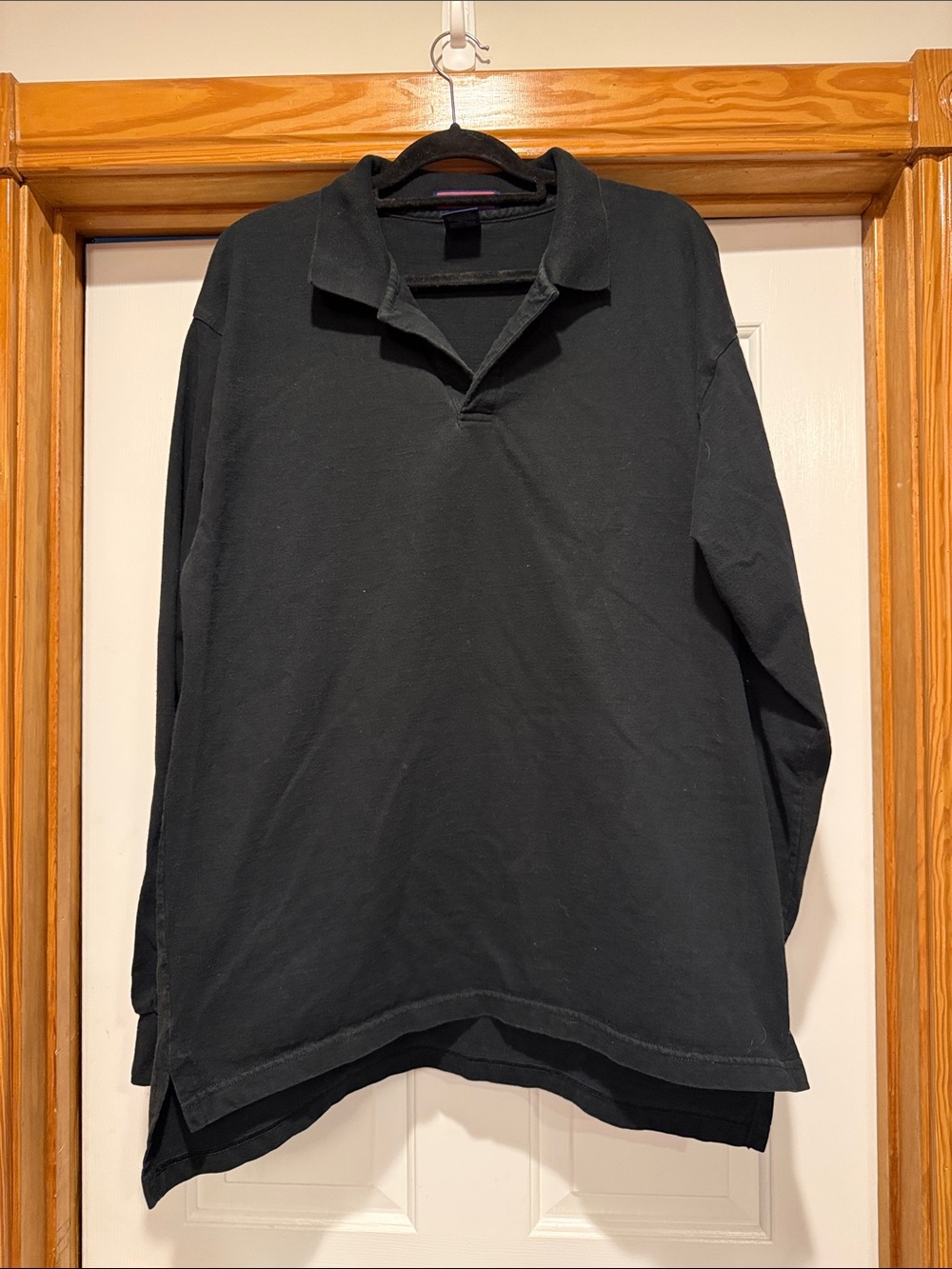 Fruit of the Loom Men's Black Long-Sleeve Polo